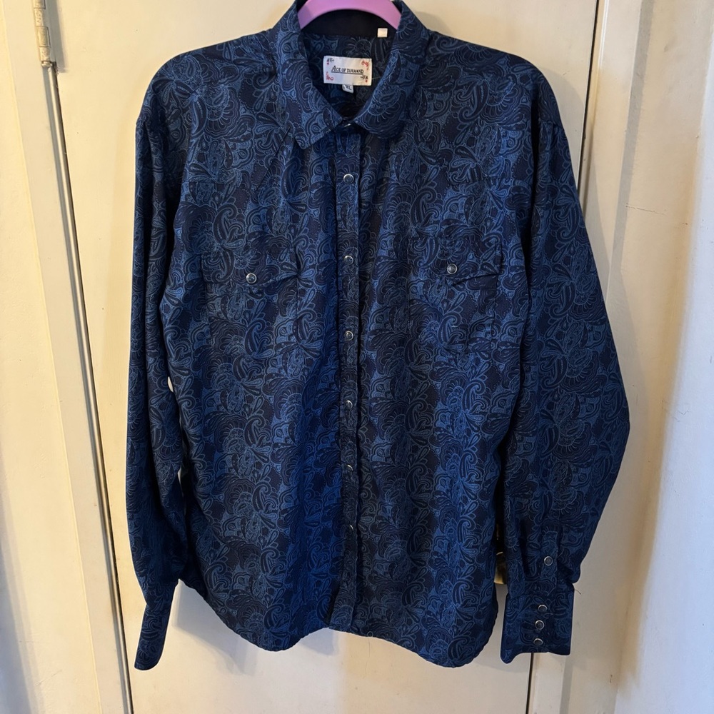 Ace of Diamond men's XL western snap-up shirt